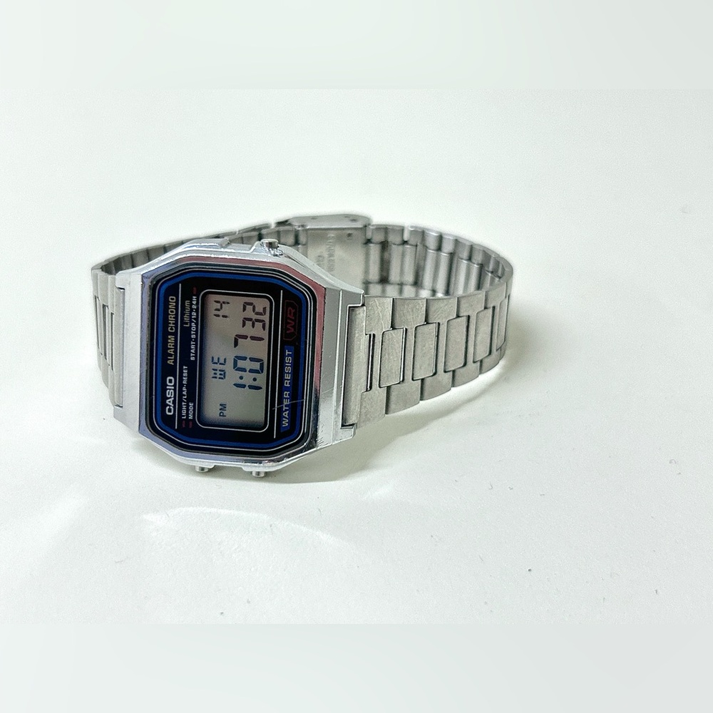 Vtg Casio A158W Stainless Steel Water Resistant Digital Watch - Picture 4 of 16